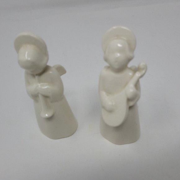 Christmas Figures Choir Angel Horn Guitar Figurines Royal Copenhagen Denmark 2pc - Picture 1 of 12